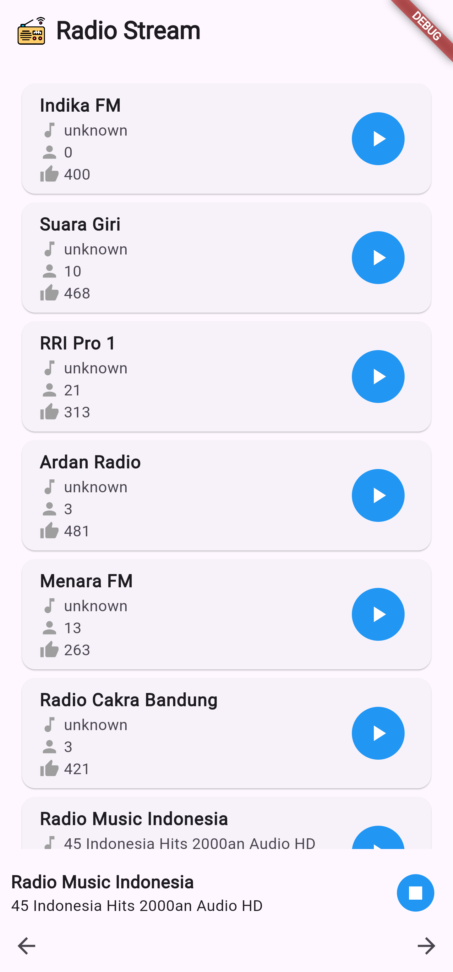 Radio Stream - Flutter