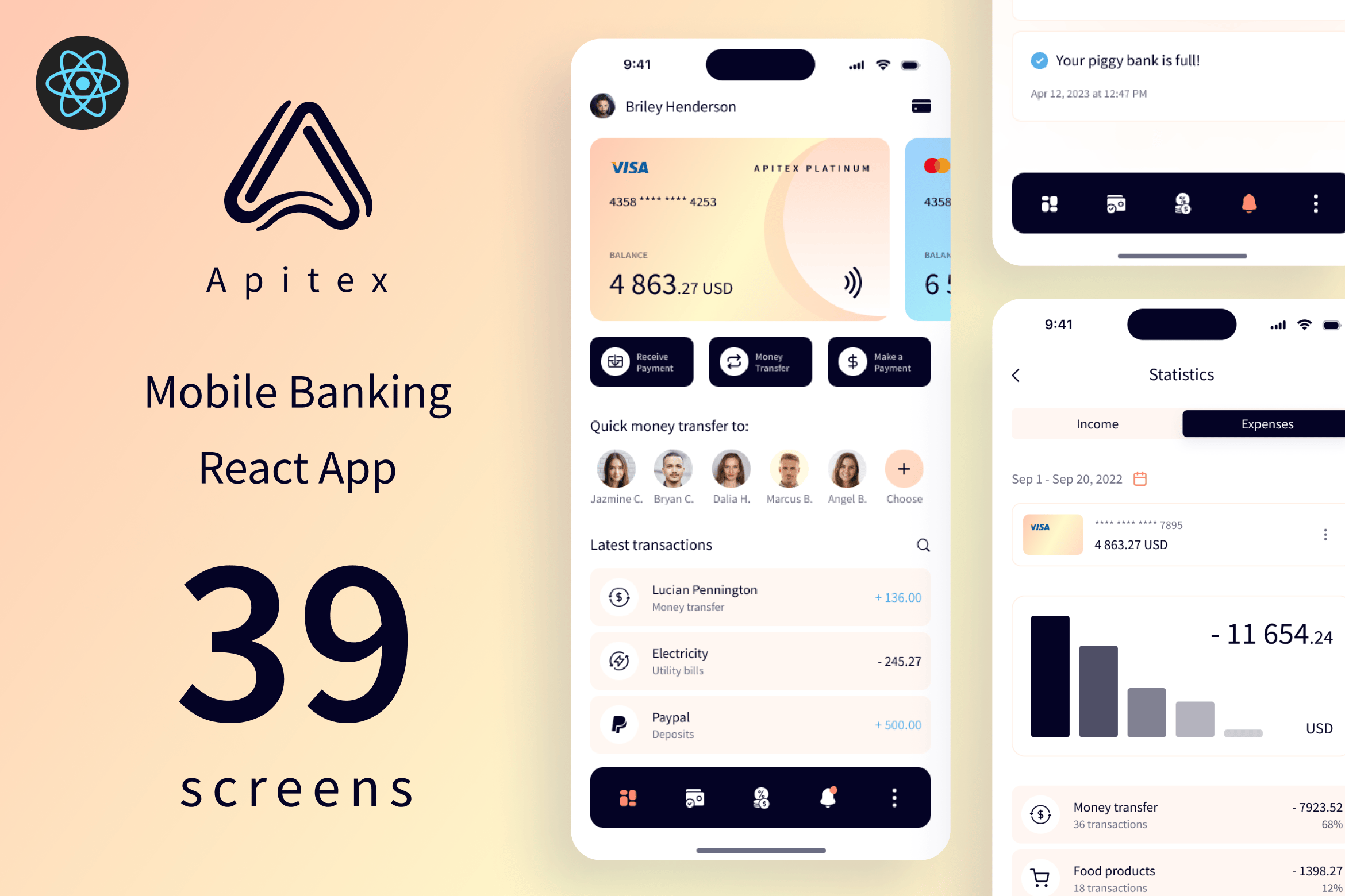 Apitex - Mobile Banking React App PWA